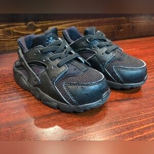 Nike Huarache Run (TD) Black/ Black Toddler Kids Running Shoes 704950-016 Size 6